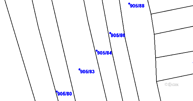 Parcela st. 905/84 v KÚ Újezd u Černé Hory, Katastrální mapa