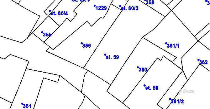 Parcela st. 59 v KÚ Újezd u Chocně, Katastrální mapa