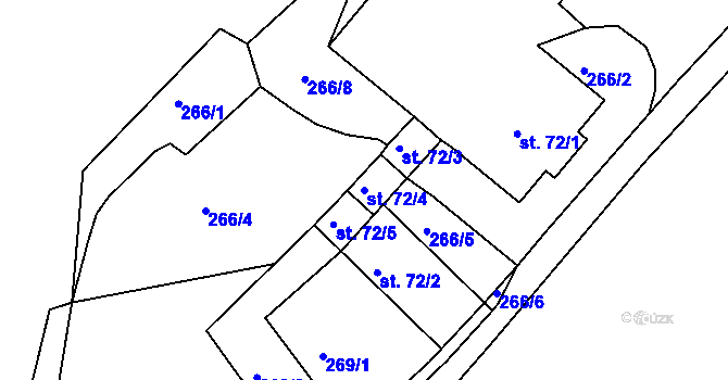 Parcela st. 72/4 v KÚ Újezd u Chocně, Katastrální mapa