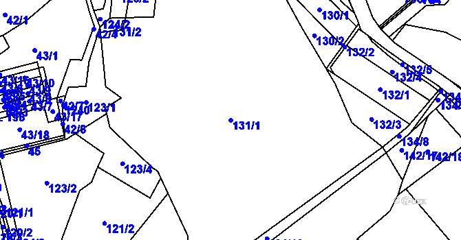 Parcela st. 131/1 v KÚ Újezd u Chocně, Katastrální mapa