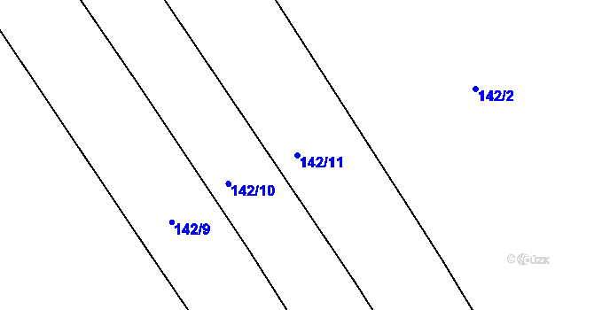 Parcela st. 142/11 v KÚ Újezd u Chocně, Katastrální mapa