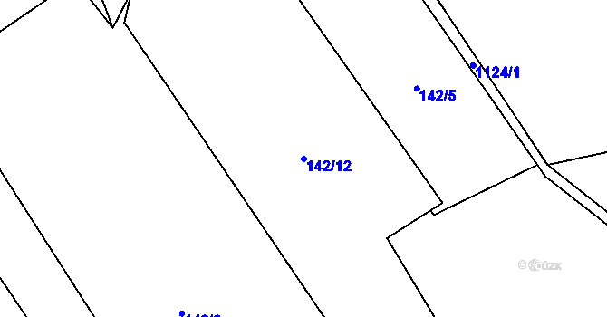 Parcela st. 142/12 v KÚ Újezd u Chocně, Katastrální mapa