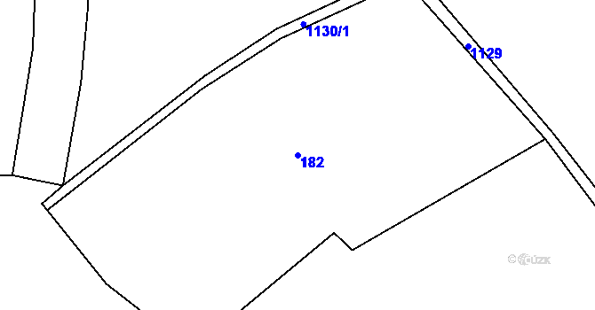 Parcela st. 182 v KÚ Újezd u Chocně, Katastrální mapa