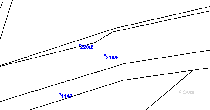 Parcela st. 219/8 v KÚ Újezd u Chocně, Katastrální mapa