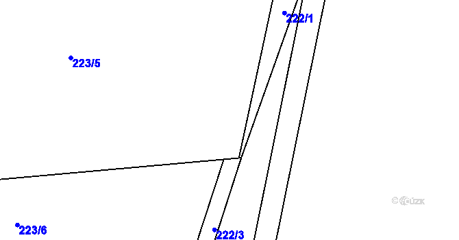 Parcela st. 222 v KÚ Újezd u Chocně, Katastrální mapa