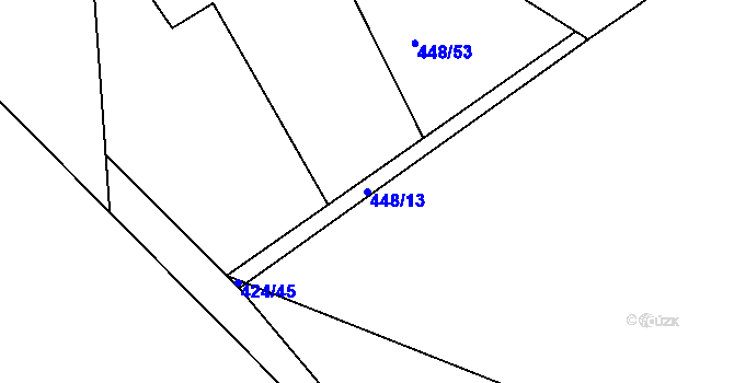 Parcela st. 448/13 v KÚ Újezd u Chocně, Katastrální mapa