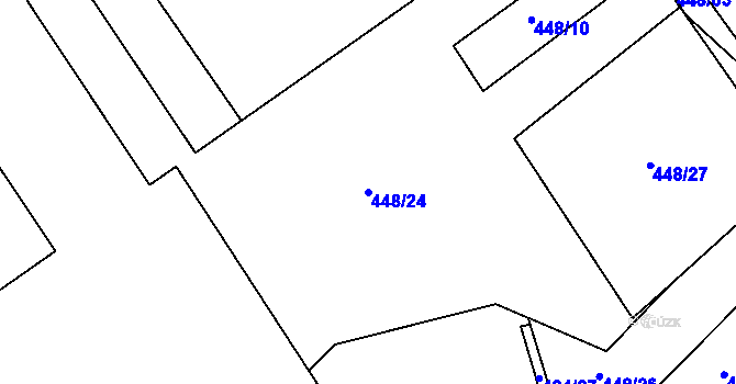 Parcela st. 448/24 v KÚ Újezd u Chocně, Katastrální mapa