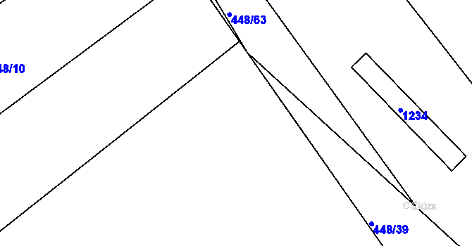 Parcela st. 448/28 v KÚ Újezd u Chocně, Katastrální mapa