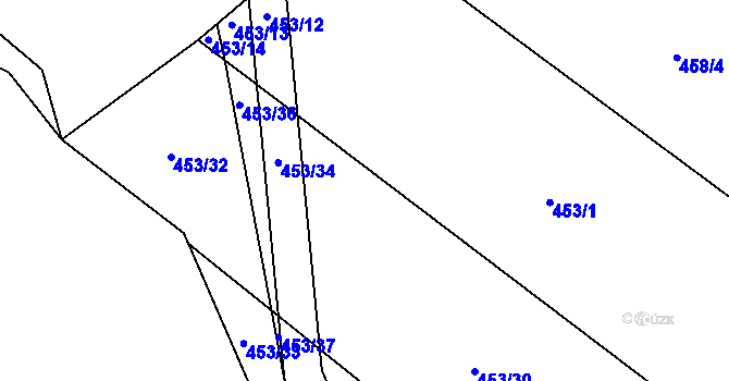 Parcela st. 453/5 v KÚ Újezd u Chocně, Katastrální mapa