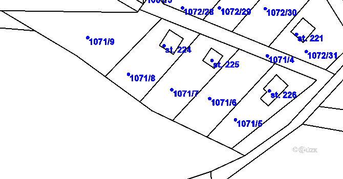 Parcela st. 1071/7 v KÚ Újezd u Chocně, Katastrální mapa