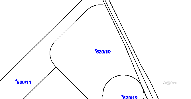 Parcela st. 620/10 v KÚ Újezd u Chocně, Katastrální mapa