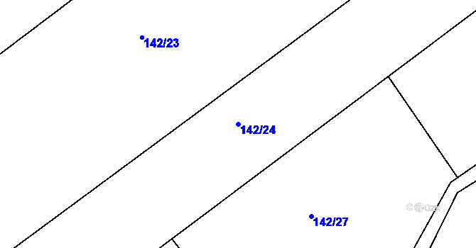 Parcela st. 142/24 v KÚ Újezd u Chocně, Katastrální mapa