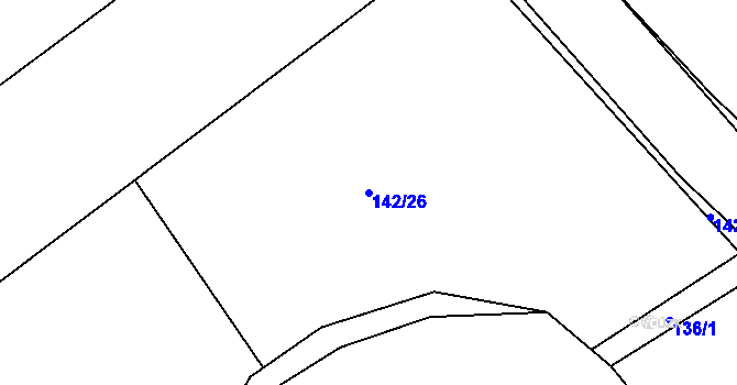 Parcela st. 142/26 v KÚ Újezd u Chocně, Katastrální mapa