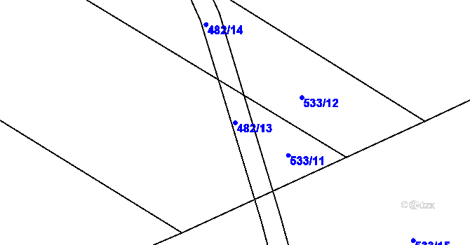 Parcela st. 482/13 v KÚ Újezd u Chocně, Katastrální mapa