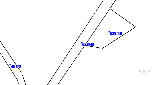 Parcela st. 538/49 v KÚ Újezd u Chocně, Katastrální mapa