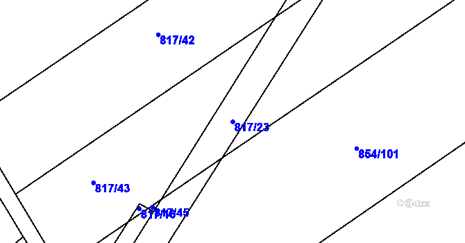 Parcela st. 817/23 v KÚ Újezd u Chocně, Katastrální mapa