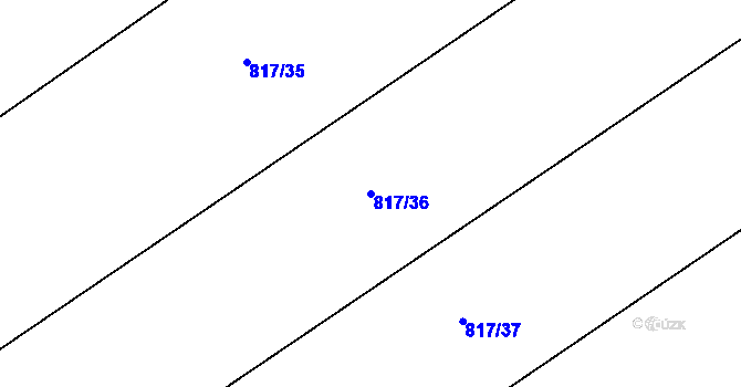 Parcela st. 817/36 v KÚ Újezd u Chocně, Katastrální mapa