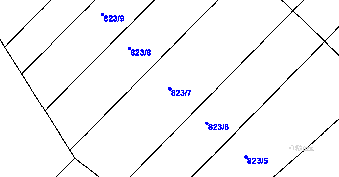 Parcela st. 823/7 v KÚ Újezd u Chocně, Katastrální mapa