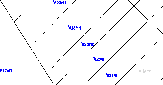 Parcela st. 823/10 v KÚ Újezd u Chocně, Katastrální mapa