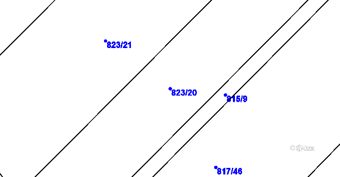 Parcela st. 823/20 v KÚ Újezd u Chocně, Katastrální mapa