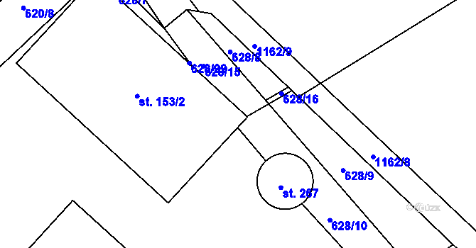 Parcela st. 153/5 v KÚ Újezd u Chocně, Katastrální mapa