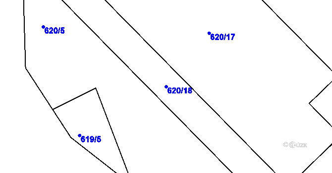 Parcela st. 620/18 v KÚ Újezd u Chocně, Katastrální mapa