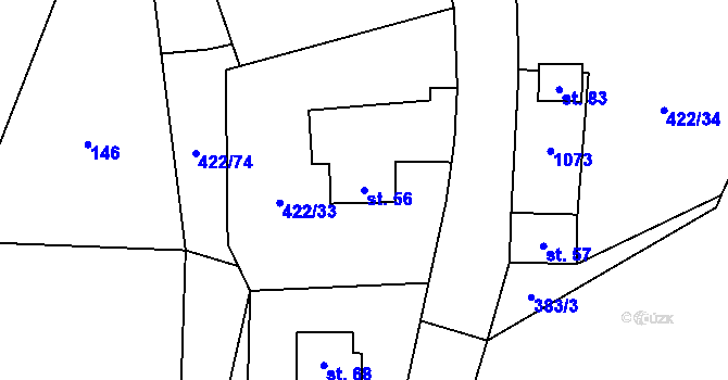 Parcela st. 56 v KÚ Mlýnské Struhadlo, Katastrální mapa