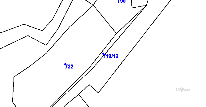 Parcela st. 719/12 v KÚ Mlýnské Struhadlo, Katastrální mapa