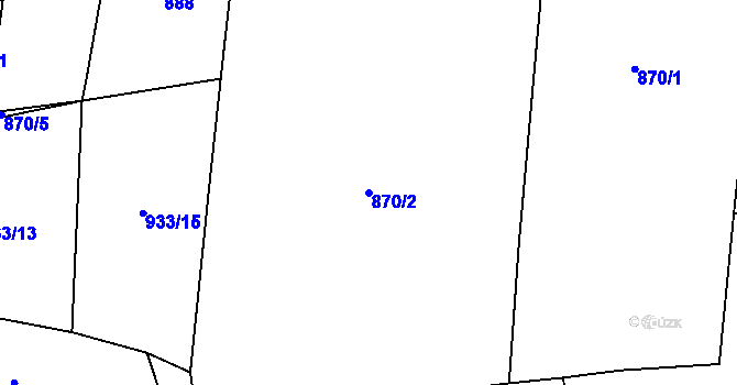 Parcela st. 870/2 v KÚ Mlýnské Struhadlo, Katastrální mapa