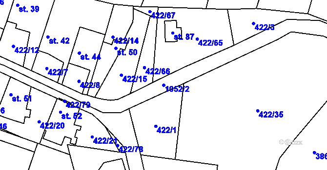 Parcela st. 1052/2 v KÚ Mlýnské Struhadlo, Katastrální mapa