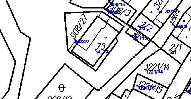 Parcela st. 73 v KÚ Újezd u Plánice, Katastrální mapa