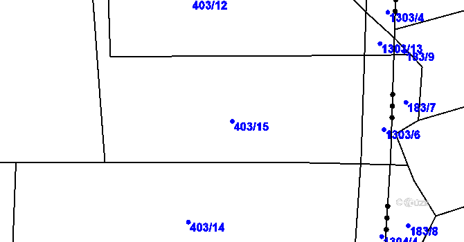 Parcela st. 403/15 v KÚ Újezd u Plánice, Katastrální mapa