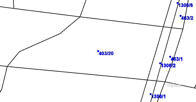 Parcela st. 403/20 v KÚ Újezd u Plánice, Katastrální mapa