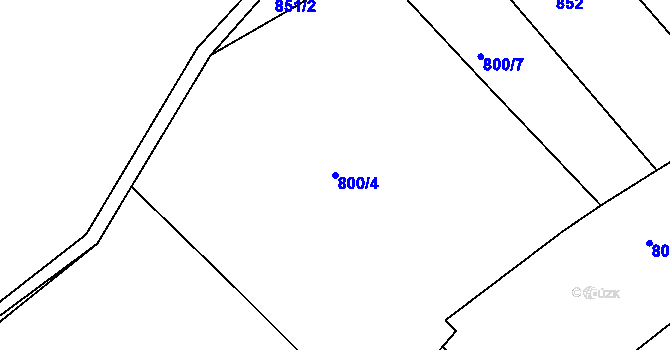 Parcela st. 800/4 v KÚ Újezd u Plánice, Katastrální mapa