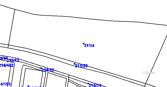 Parcela st. 211/4 v KÚ Újezd u Průhonic, Katastrální mapa