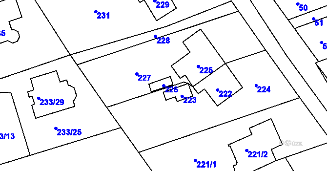Parcela st. 226 v KÚ Újezd u Průhonic, Katastrální mapa