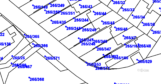 Parcela st. 265/248 v KÚ Újezd u Průhonic, Katastrální mapa