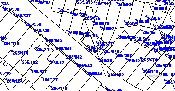 Parcela st. 265/418 v KÚ Újezd u Průhonic, Katastrální mapa