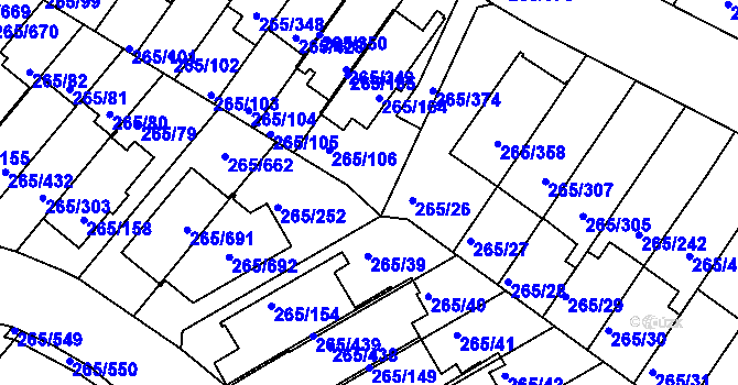 Parcela st. 265/426 v KÚ Újezd u Průhonic, Katastrální mapa