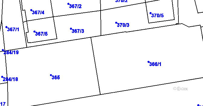Parcela st. 366 v KÚ Újezd u Průhonic, Katastrální mapa