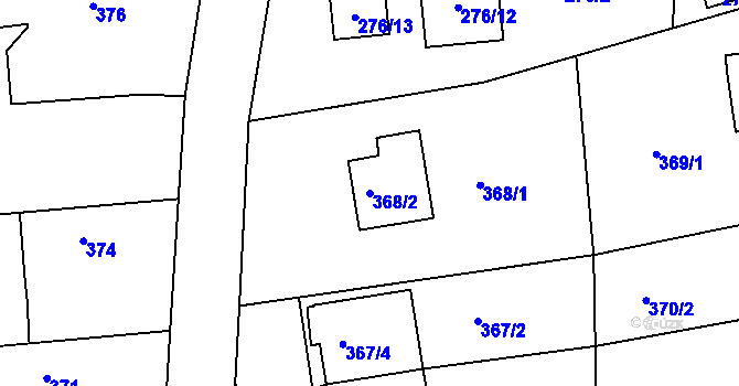 Parcela st. 368/2 v KÚ Újezd u Průhonic, Katastrální mapa