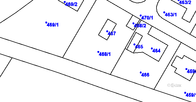 Parcela st. 468 v KÚ Újezd u Průhonic, Katastrální mapa
