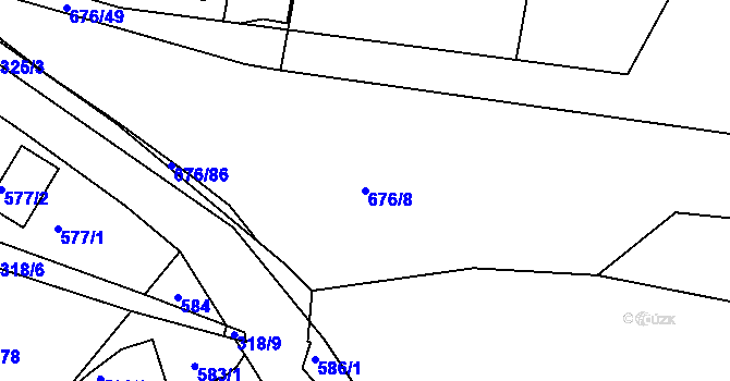Parcela st. 676/8 v KÚ Újezd u Průhonic, Katastrální mapa