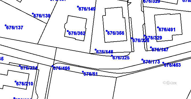 Parcela st. 676/148 v KÚ Újezd u Průhonic, Katastrální mapa