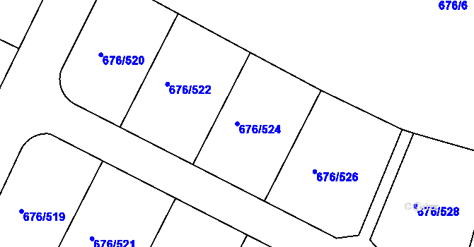 Parcela st. 676/524 v KÚ Újezd u Průhonic, Katastrální mapa