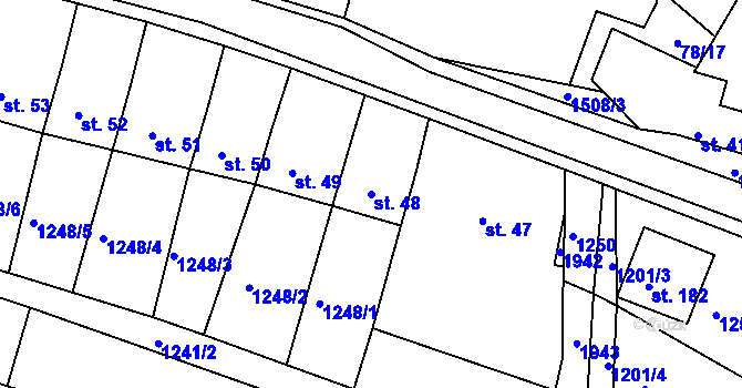 Parcela st. 48 v KÚ Újezd u Rosic, Katastrální mapa