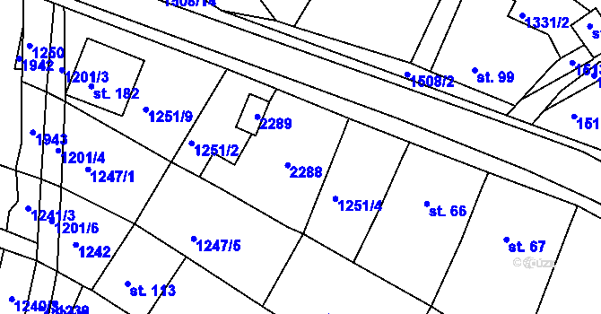 Parcela st. 89 v KÚ Újezd u Rosic, Katastrální mapa