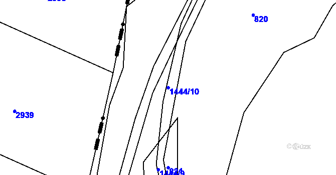 Parcela st. 1444/10 v KÚ Újezd u Rosic, Katastrální mapa