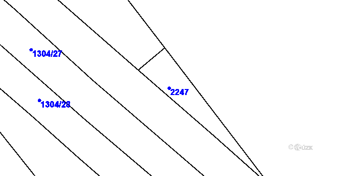Parcela st. 2247 v KÚ Újezd u Rosic, Katastrální mapa