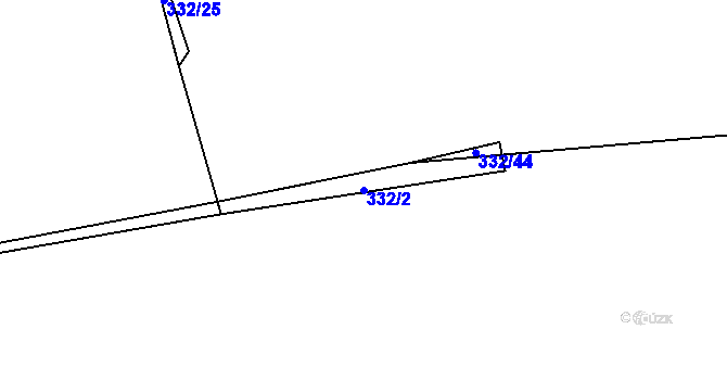 Parcela st. 332/2 v KÚ Újezdec u Rakovníka, Katastrální mapa